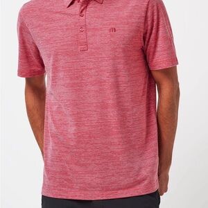 Travis Mathew Heathered Red Polo Shirt